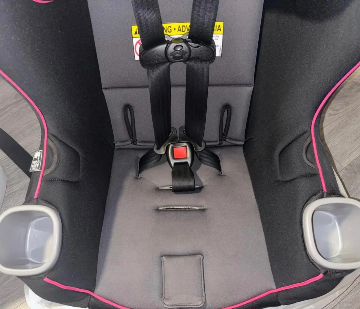 Gray car seat after cleaning